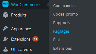 WooCommerce settings