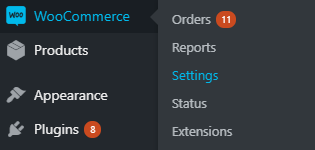WooCommerce settings