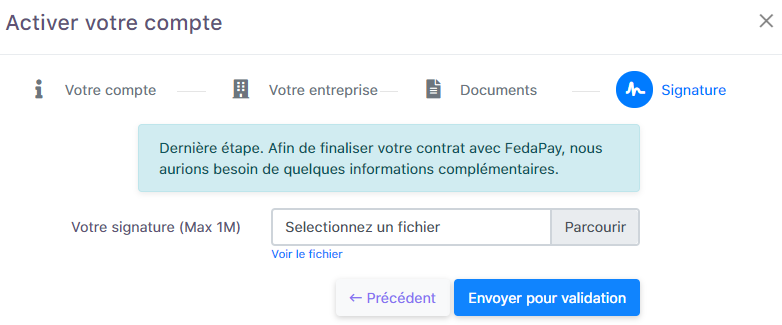 Account activation
