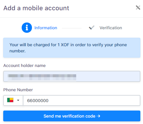 Business Mobile Account Setting