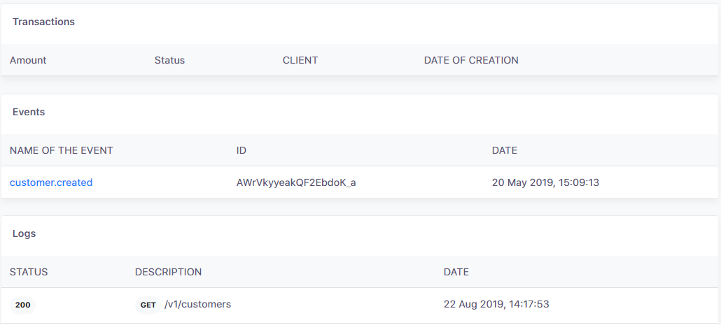 Customer details