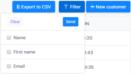 Customer filter