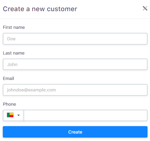 Customer registering