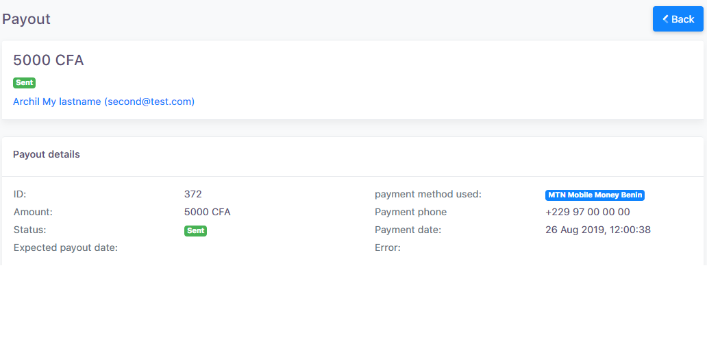 Feda Payout Dashboard