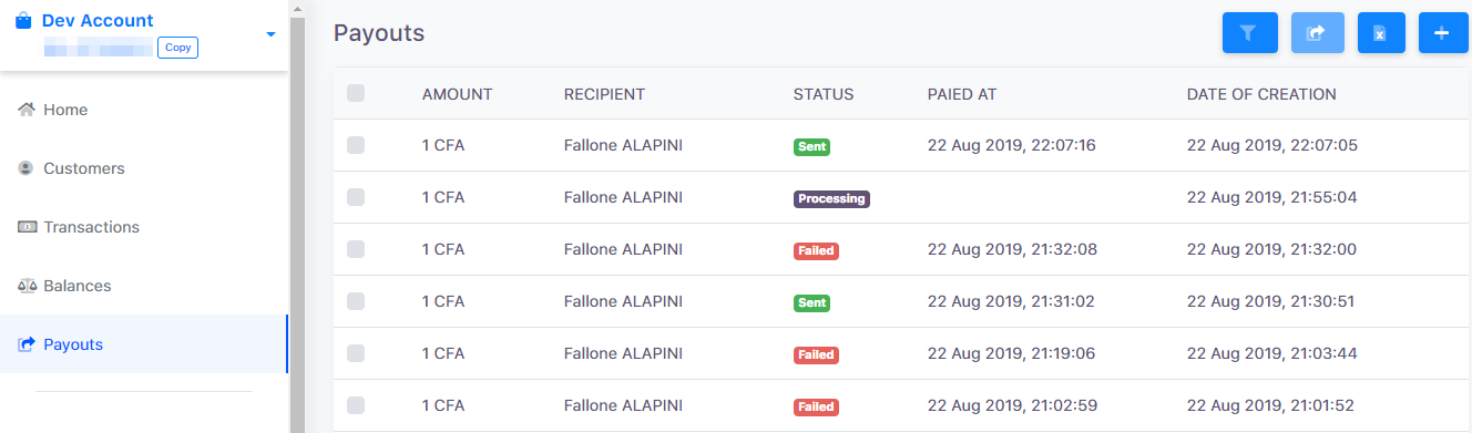 Feda Payout Dashboard