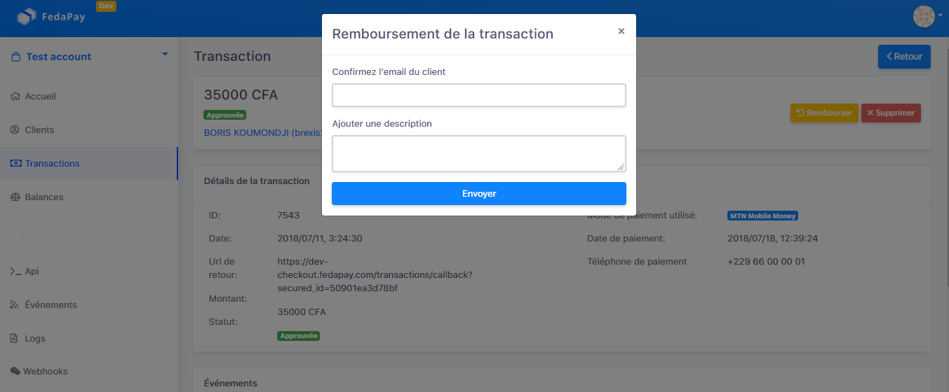 Refunding a payment