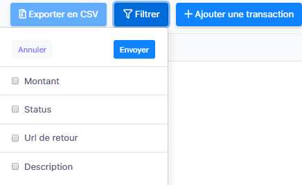 Transaction filter