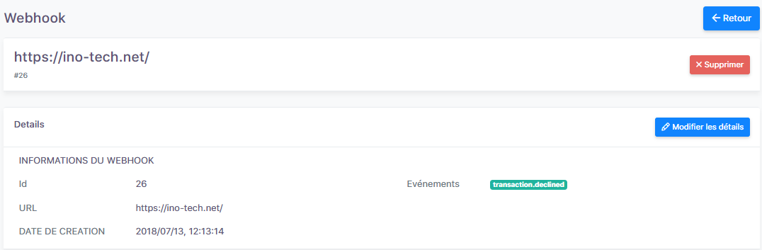 Webhooks details