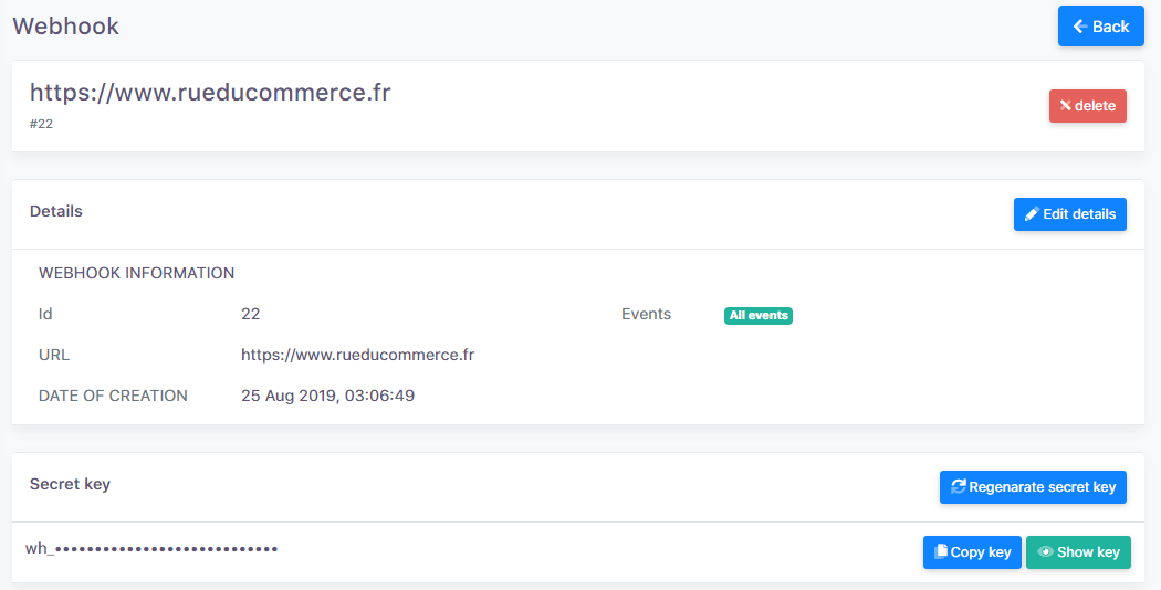 Webhooks details
